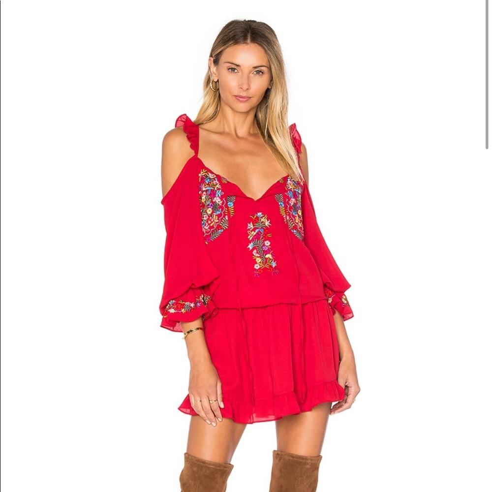 Vava by Joy Han Diane open shoulder red Dress
